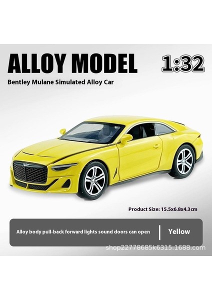 Alaşım Araba Modeli 1:32 Mule Bentley Spor Araba Ses ve Işık Müzik Bumerang Oyuncak Araba Alaşım Araba Modeli (Yurt Dışından)