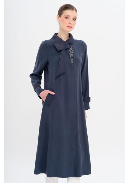 Mendil Yaka Dar Detaylı Astarsız Modal Kap Lacivert 6750 fiyatları