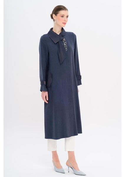 Mendil Yaka Dar Detaylı Astarsız Modal Kap Lacivert 6750 modelleri