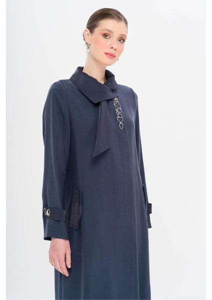 Mendil Yaka Dar Detaylı Astarsız Modal Kap Lacivert 6750 fırsatları