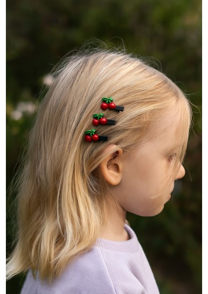 Kirazlı Kız Çocuk Toka 3lü