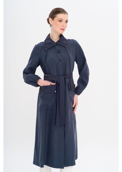 Gömlek Yaka Torba Cepli Astarsız Modal Kap Lacivert 6736 fırsatları