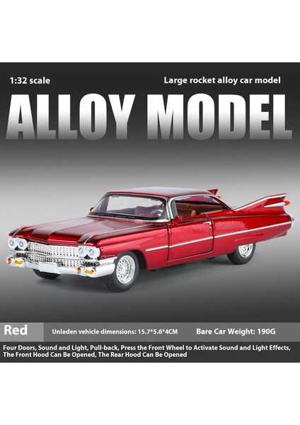1:32 Cadillac Big Rocket Alaşımlı Araba Modeli Sedan Araba Şasi Süsü (Yurt Dışından)