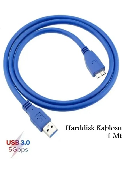 USB 3.0 Taşınabilir HDD Hard Disk Kablosu / 1 Metre Mavi / Micro Usb-B / 5 Gbps Hızlı Veri Aktarımı fırsatları