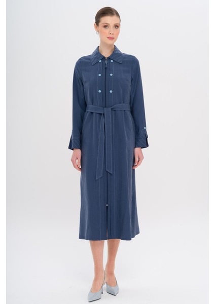 Fermuar Kapamalı Dikiş Detaylı Astarsız Modal Kap Indigo 6721