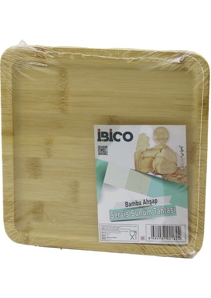 Kare Ahşap Bambu Servis Sunum Tepsi - Tahtası Mini Tepsi 20 x 20 x 1.4cm (5047) fiyatları