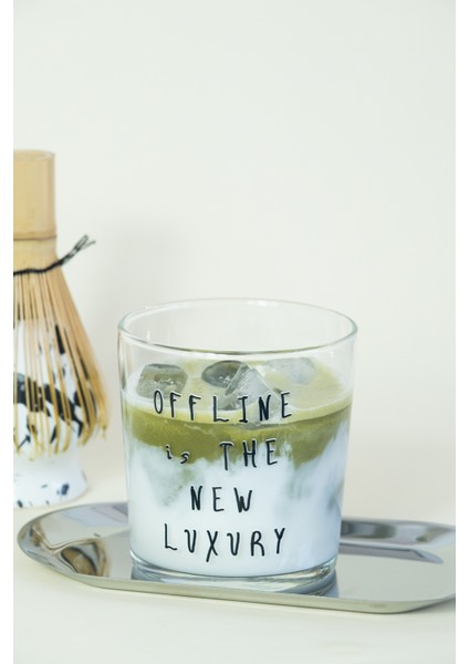"Offline Is The New Luxury" Motto Cam Meşrubat & Su Bardağı - 380 ml fiyatları