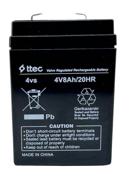 4 Volt 8 Amper Bakımsız Akü – Işıldak ve Terazi Için