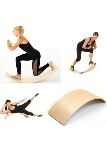 Denge Tahtası Balance Board Doğal Ahşap Oyuncak - Yoga ve Pilates fırsatları