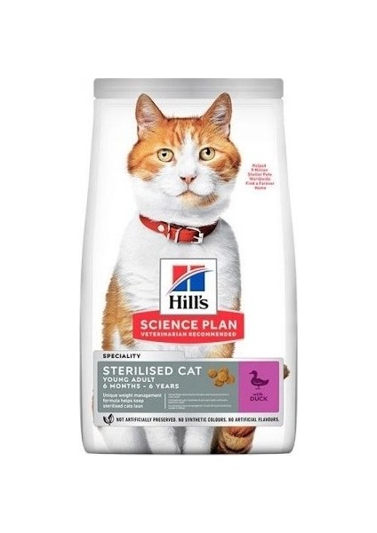 Science Plan Young Sterilised Ördekli Kısırlaştırılmış Kedi Maması 8 kg (+2 kg Hediyeli)