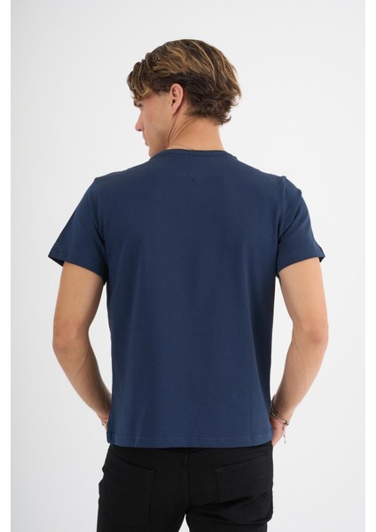 Erkek Lacivert %100 Pamuklu Standart Kalıp T-Shirt modelleri