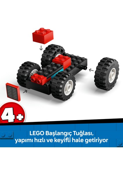 ® City Römorklu Kırmızı Çiftlik Traktörü ve Koyun 60461 - 4 Yaş & Üzeri Çocuklar için Yaratıcı Oyuncak Yapım Seti (116 Parça)