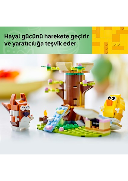 ® Iconic İlkbahar Hayvan Parkı 40709 - 8 Yaş & Üzeri Çocuklar için Kuş ve Sincap İçeren Oyuncak Yapım Seti (172 Parça)