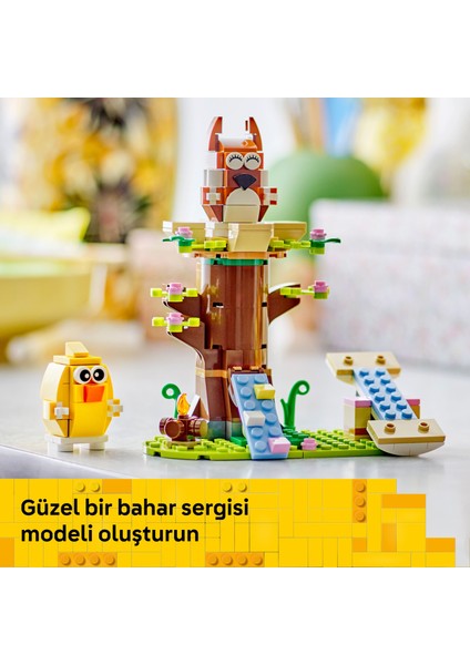® Iconic İlkbahar Hayvan Parkı 40709 - 8 Yaş & Üzeri Çocuklar için Kuş ve Sincap İçeren Oyuncak Yapım Seti (172 Parça)