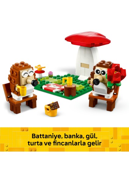 ® Iconic Kirpi Pikniği 40711 - 8 Yaş & Üzeri Çocuklar için Hayvan Figürü İçeren Yaratıcı Oyuncak Yapım Seti (166 Parça)
