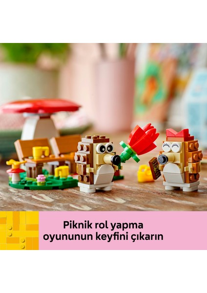 ® Iconic Kirpi Pikniği 40711 - 8 Yaş & Üzeri Çocuklar için Hayvan Figürü İçeren Yaratıcı Oyuncak Yapım Seti (166 Parça)