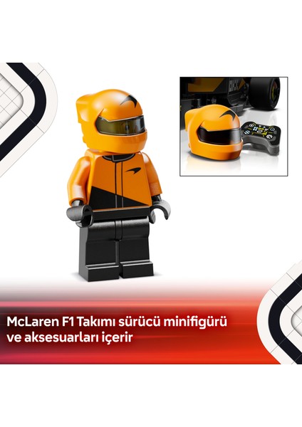 ® Speed Champions McLaren F1® Team MCL38 Yarış Arabası 77251 - 10 Yaş & Üzeri Çocuklar için Oyuncak Model Yapım Seti (269 P)