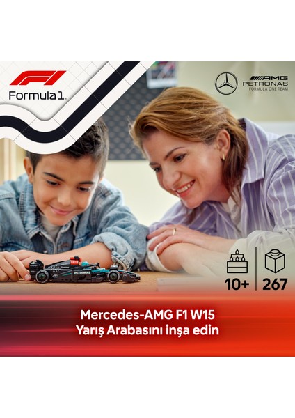 ® Speed Champions Mercedes-AMG F1® W15 Yarış Arabası 77244 - 10 Yaş & Üzeri Çocuklar için Oyuncak Model Yapım Seti (267 P) indirimleri