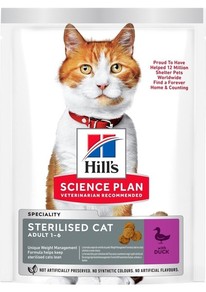 Yetişkin Kısırlaştırılmış Kedi Maması Ördekli 10 kg