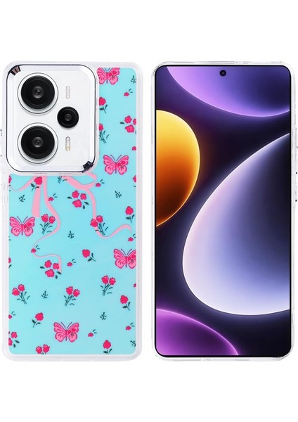 Xiaomi Uyumlu Redmi Note 13 Pro 4g Kılıf Airbag Tasarımlı Zore Hadra Kapak-Kelebek