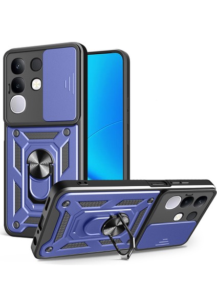 Vivo Y29 4g Kılıf Magnetik Standlı Kamera Korumalı Zore Sürgülü Vega Kapak