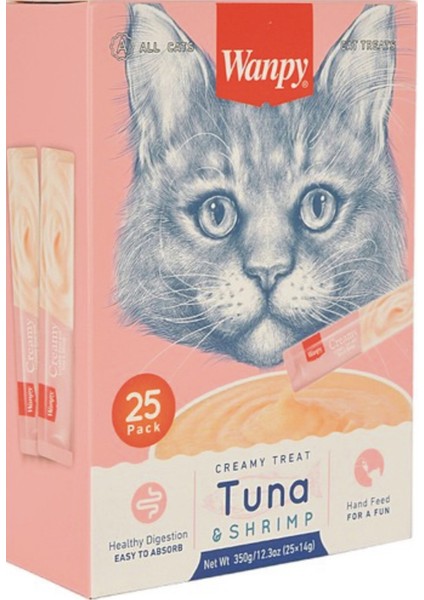 Tuna ve Shrimp Paket Sıvı Kedi Ödül Maması (Tuna Balığı ve Karidesli) 25X14GR