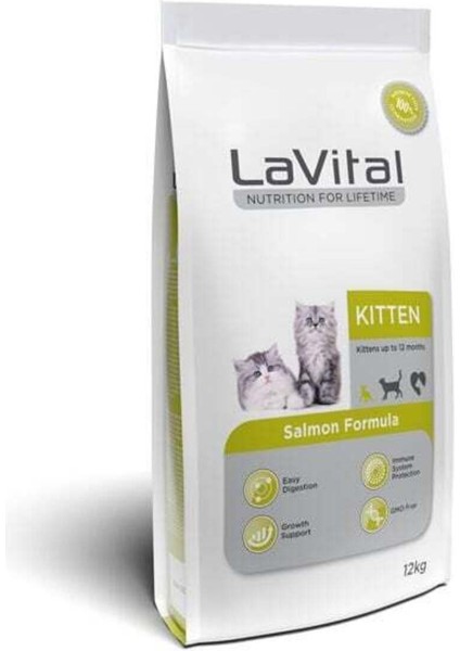 Lavital Kitten Somonlu Yavru Kedi Maması 12 kg
