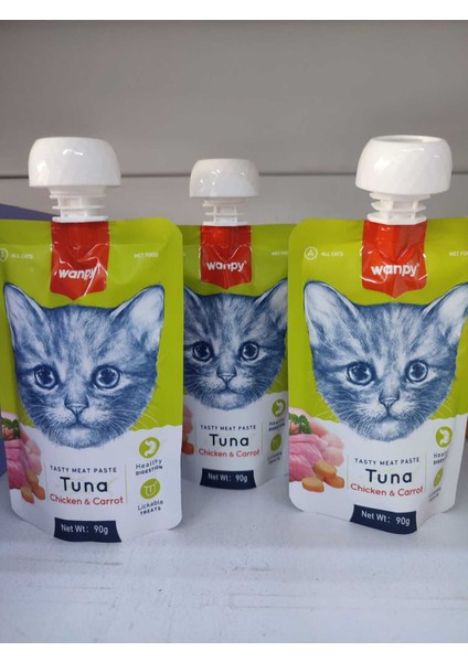 Taze Ton Balıklı ve Tavuklu Kedi Et Ezmesi 90 gr (3 x 90 gr )