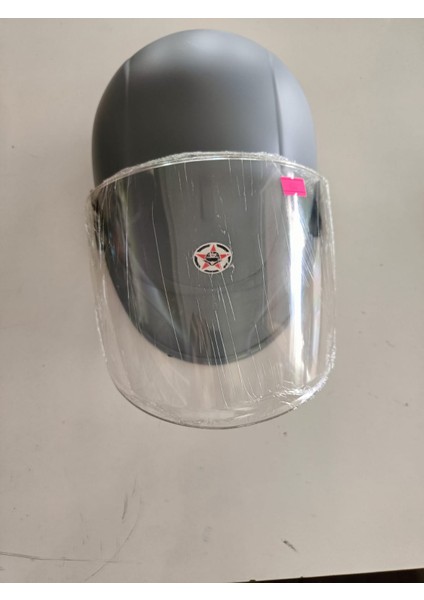 Motosilet Jokey Kaskı Camlı Gri