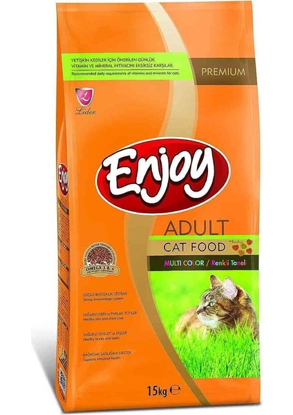 Multicolor Renkli Tavuklu Yetişkin Kedi Maması 15KG