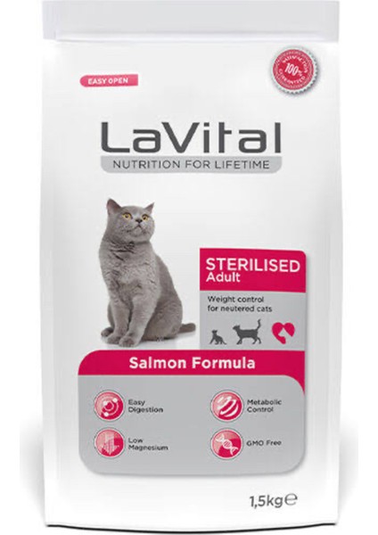 Adult Sterilesed Kısırlaştırılmış Somonlu Kedi Maması 12KG