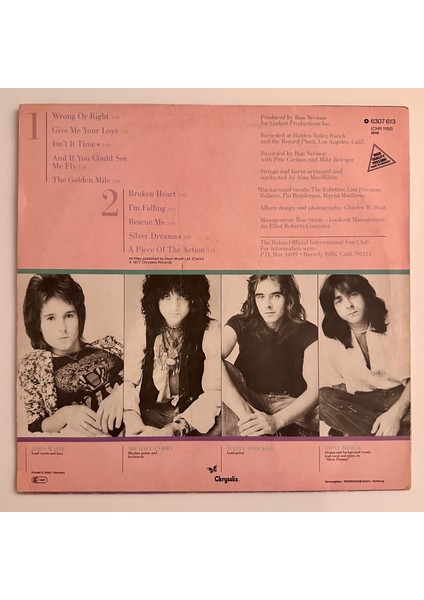 The Babys – Broken Heart Dönem Baskı Plak fiyatları