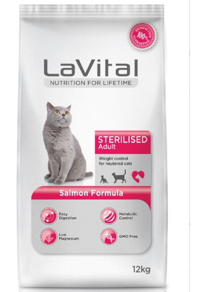 Lavital Sterilised Somonlu Kısırlaştırılmış Kedi Maması 12 kg
