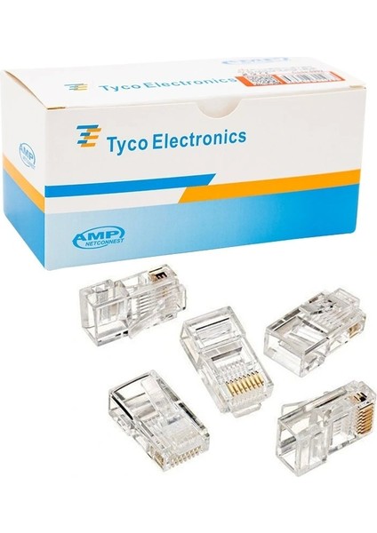 RJ45 Cat5/cat6 Uç 8P8C Kutulu (100LÜK Paket) Kutulu Amp Netconnest (5047)