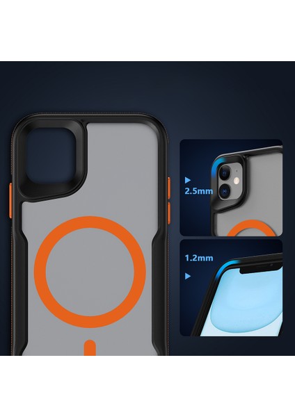 iPhone Uyumlu 12 Kılıf M-Safe Şarj Özellikli Renkli Kenar Airbag Şeritli Zore Lamer Kapak modelleri