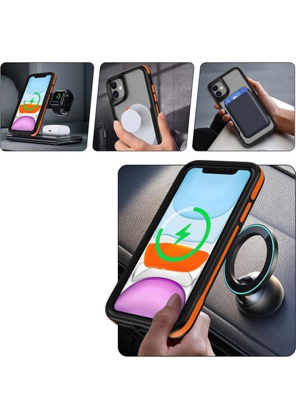 iPhone Uyumlu 12 Kılıf M-Safe Şarj Özellikli Renkli Kenar Airbag Şeritli Zore Lamer Kapak indirimleri