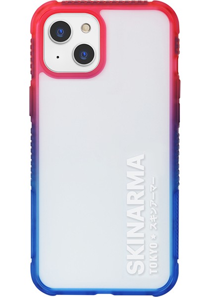 iPhone Uyumlu 13 Kılıf Şeffaf Airbag Tasarımlı Skinarma Hade Kapak-Mavi-Pembe