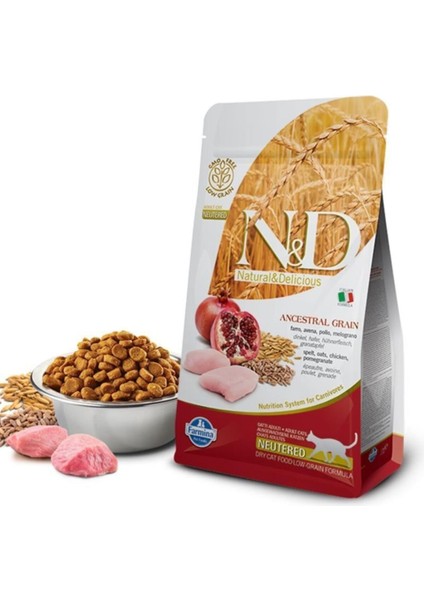 N&d Düşük Tahıllı Tavuklu ve Narlı Kısırlaştırılmış Kedi Maması 10KG