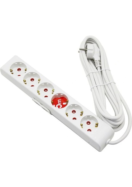 Rı-Tech 6lı - 5mt Uzatma Kablo - Topraklı Grup Priz 001 175 610002 05 00 (5047)