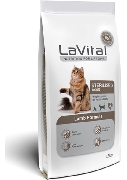 Kuzulu Kısırlaştırılmış Kedi Maması 12 kg