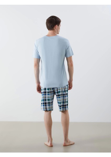 Lc Waıkıkı Mavi Standart Kalıp Erkek Şortlu Pijama Takımı fırsatları