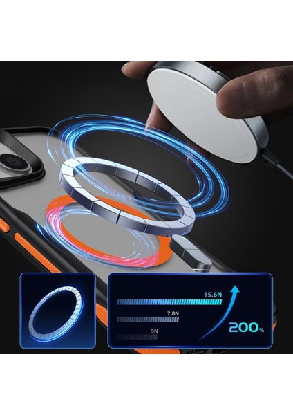 iPhone Uyumlu 14 Pro Kılıf M-Safe Şarj Özellikli Renkli Kenar Airbag Şeritli Zore Lamer Kapak fırsatları