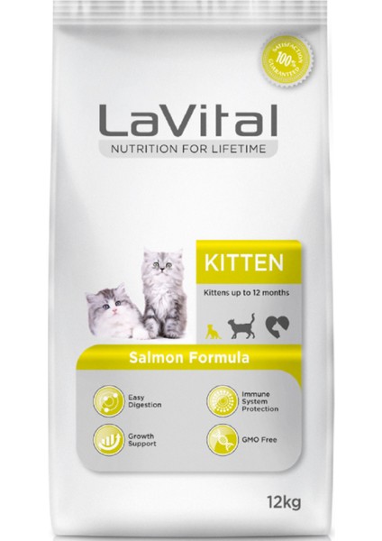 Lavital Kitten Somonlu Yavru Kedi Maması 12 kg