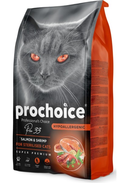 Prochoice 33 Kısırlaştırılmış Somon Karidesli Yetişkin Kedi Maması 2 kg