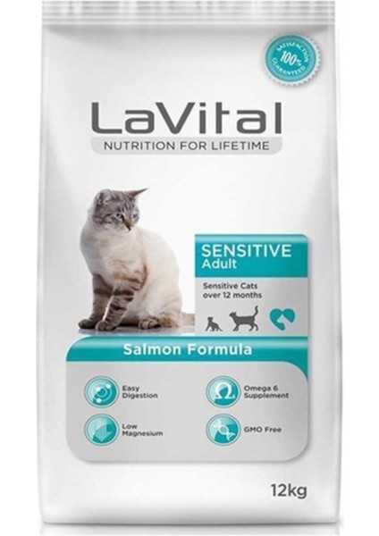 Lavital Sensitive Somonlu Yetişkin Kedi Maması 12 kg