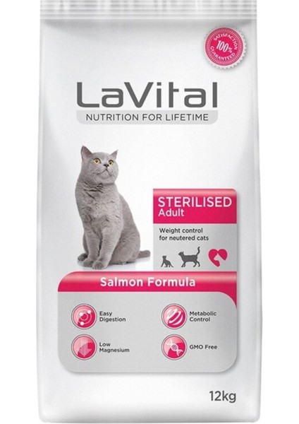 Lavital Sterilised Somonlu Kısırlaştırılmış Kedi Maması 12 kg