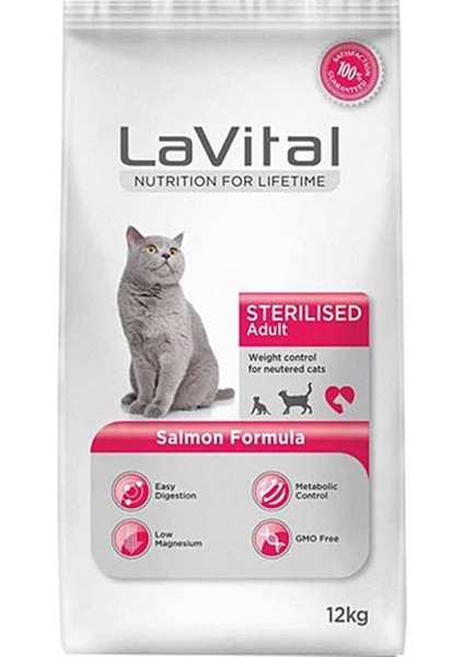 Adult Sterilsed Salmon Kısırlaştırılmış Somonlu Yetişkin Kedi Maması 12 kg