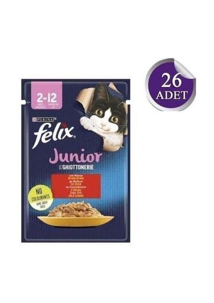 Pouch Jöle Içinde Sığır Etli Yavru Kedi Konservesi 85GR x 26 Adet