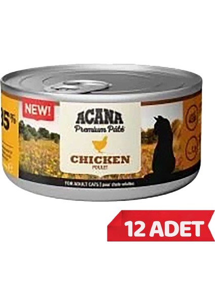 Premium Pate Ezme Tavuklu Kedi Konservesi 85 gr x 12 Adet