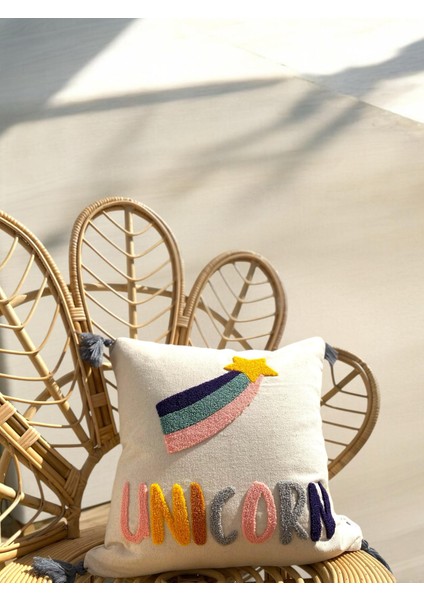 Unicorn Model Punch Işlemeli Kırlent Kılıfı modelleri